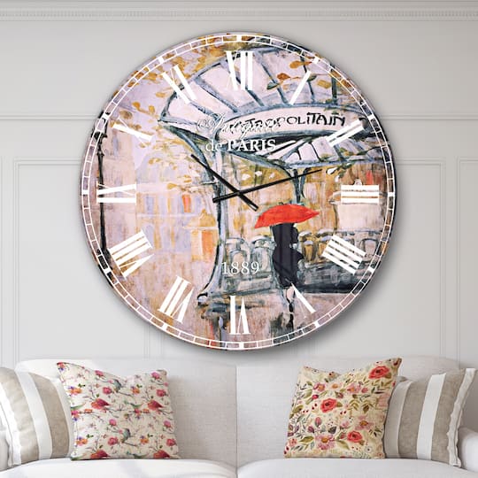 Designart 'Love In Paris Iv French Country Wall Clock